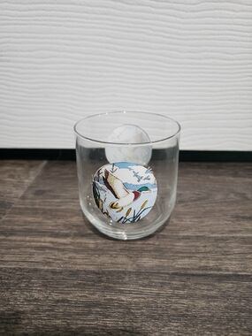 Vintage lowball / rocks glass featuring duck decal